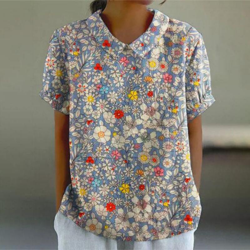 Vintage Floral Print Blouse