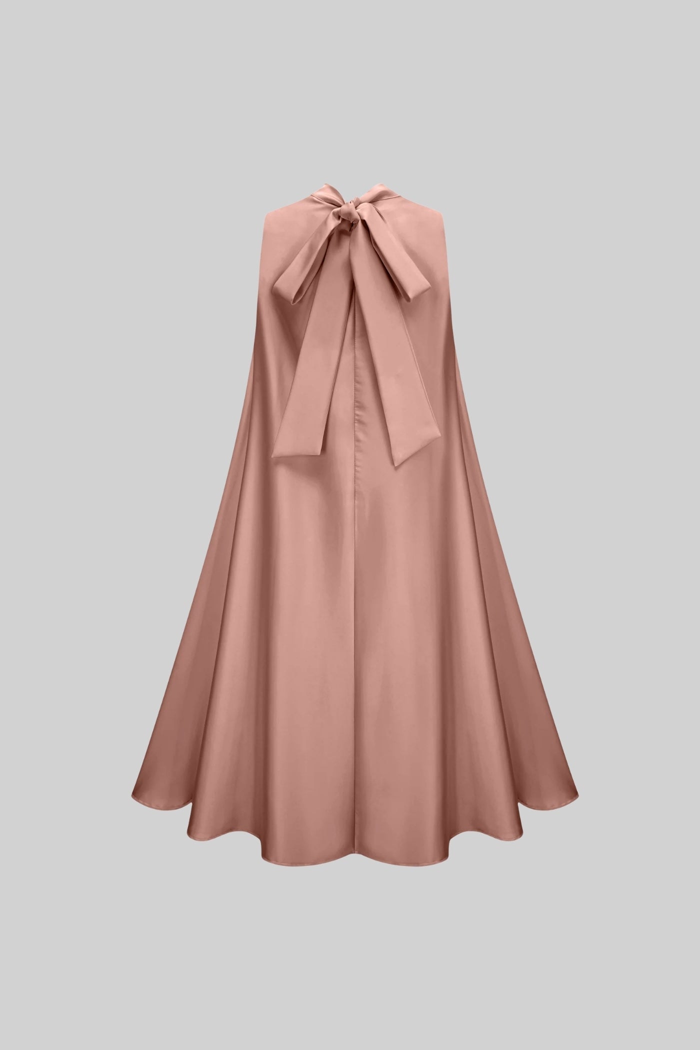 Sleeveless Floral A-Line Dress With High Collar And Textured Embellishments - Pink