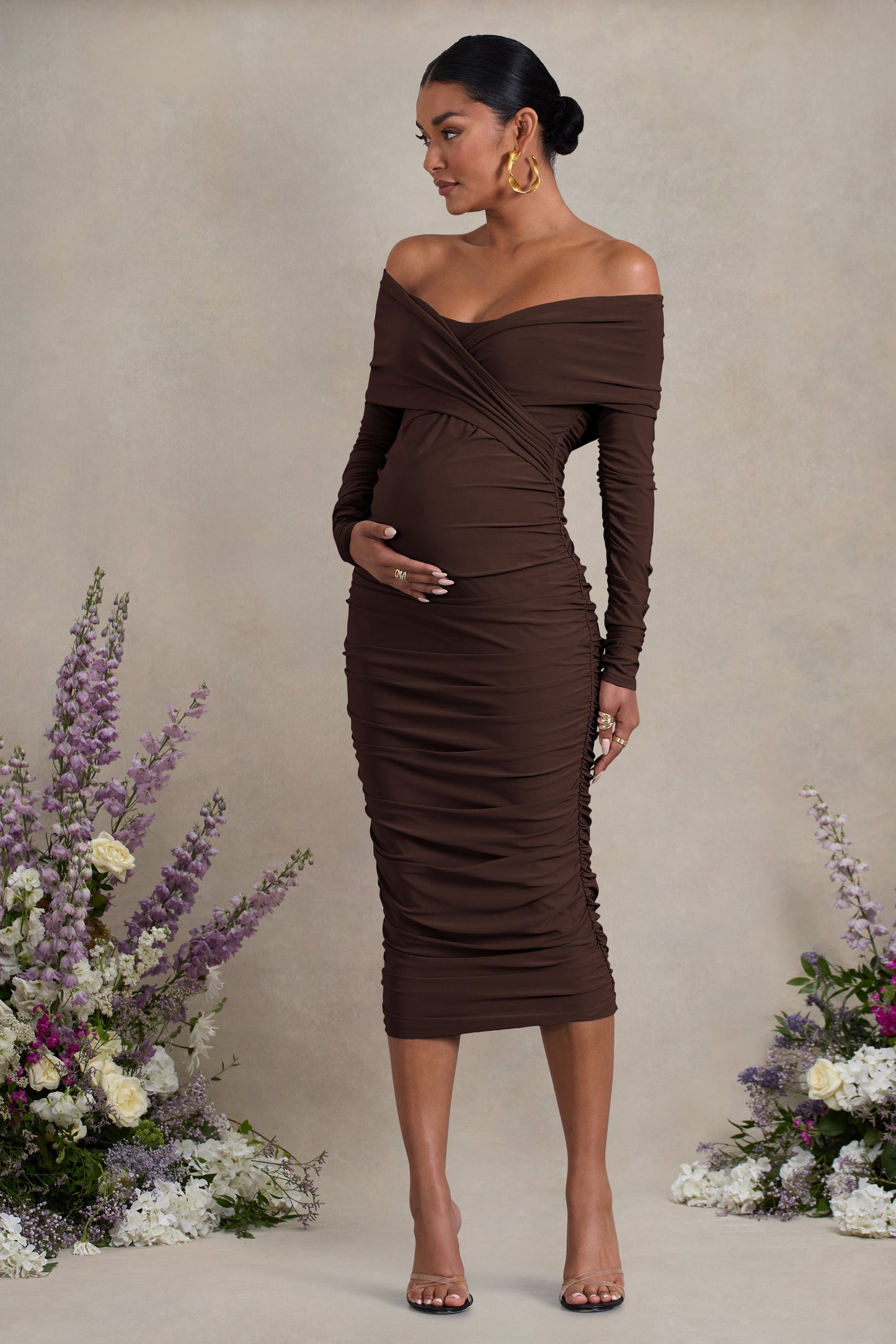 Davina | Brown Ruched Twist
