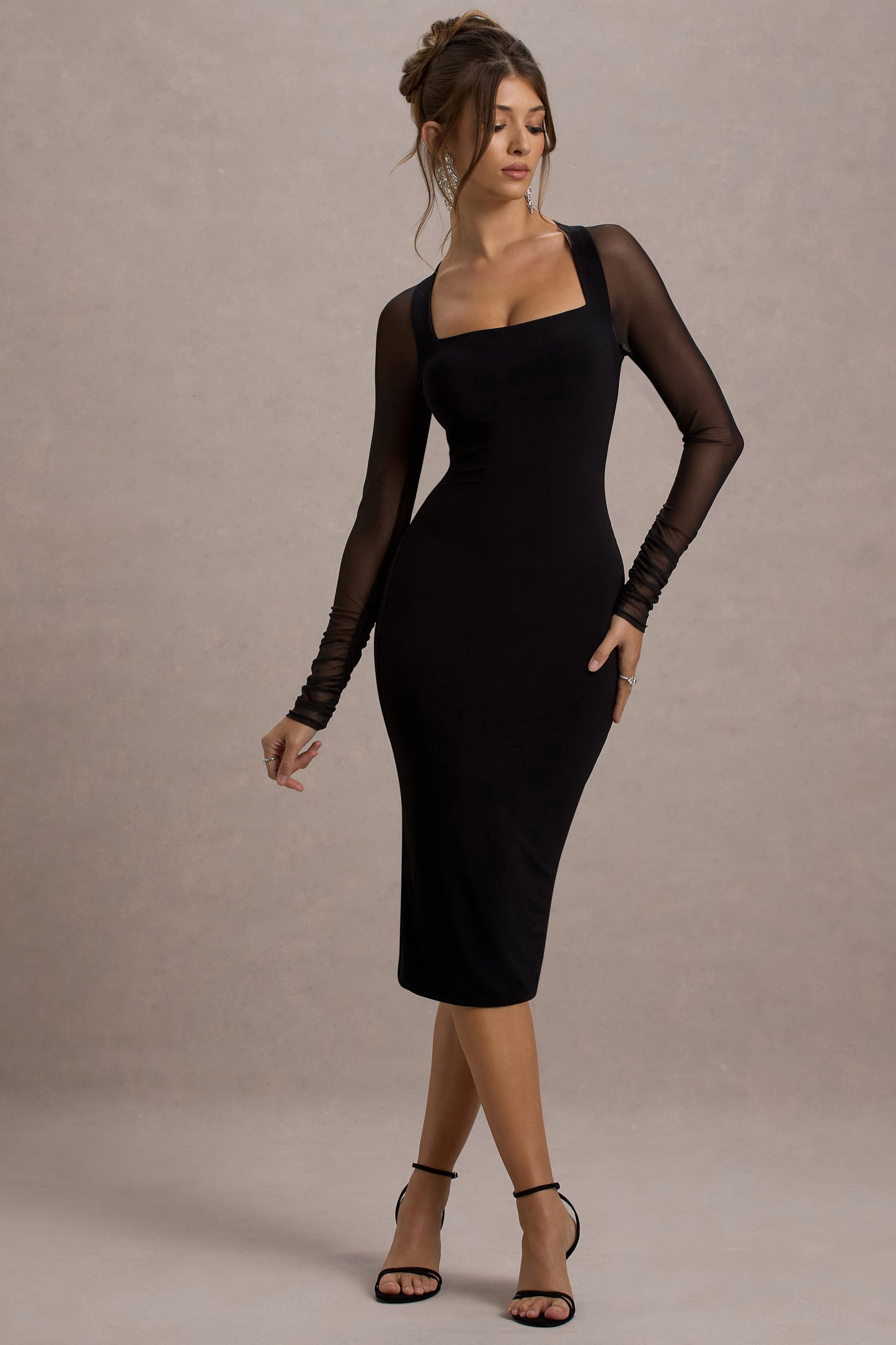 Off Track | Black Bodycon Midi