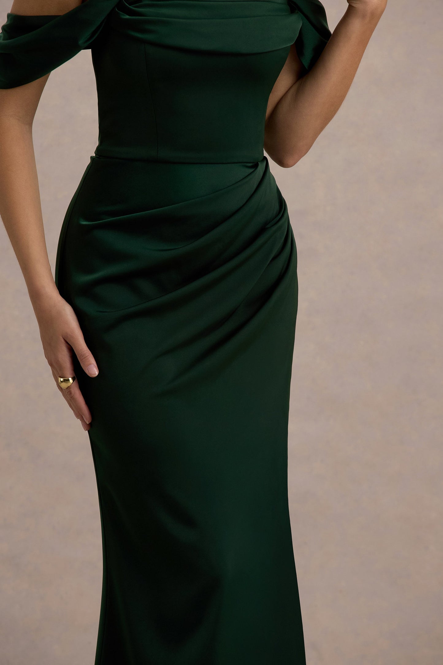Annie | Bottle Green Satin