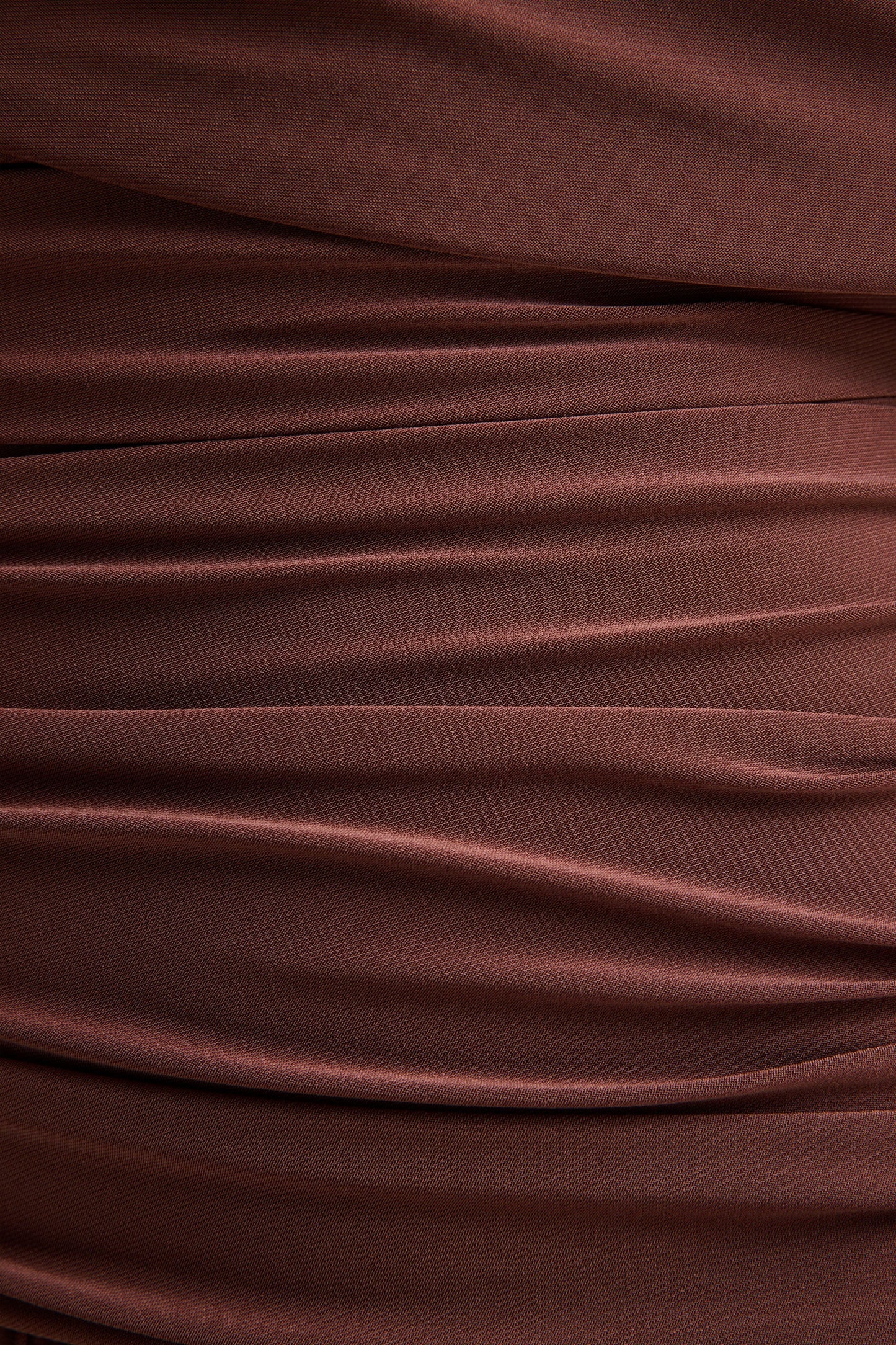 Emberly | Brown Draped Asymmetric-Neck