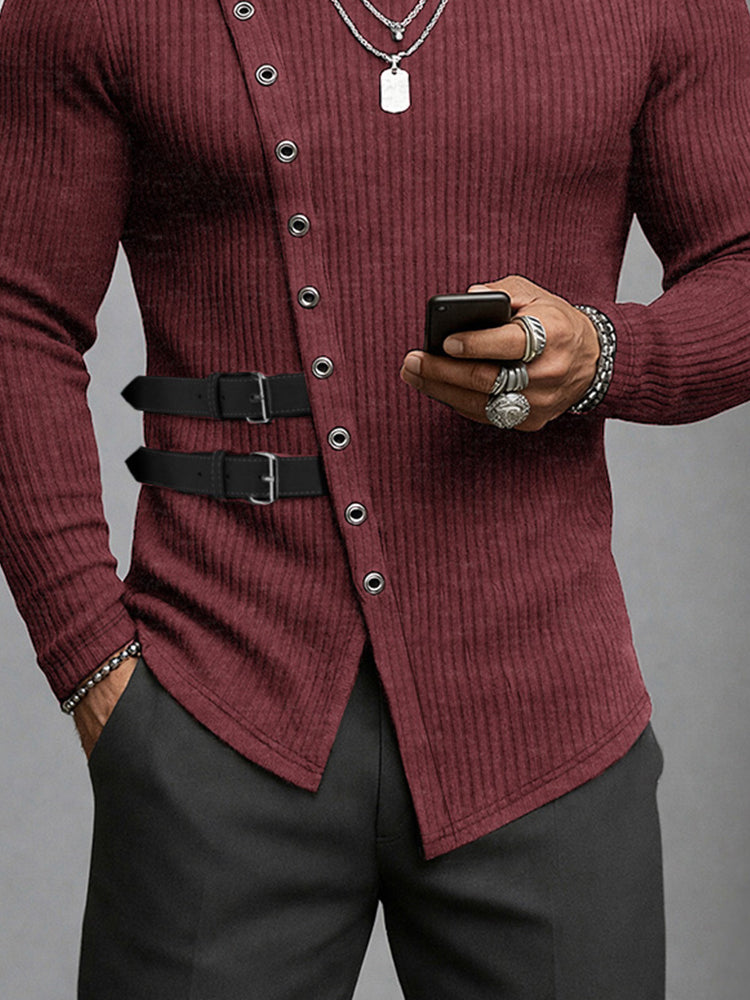 Fashion Designer Asymmetric Knit Undershirt