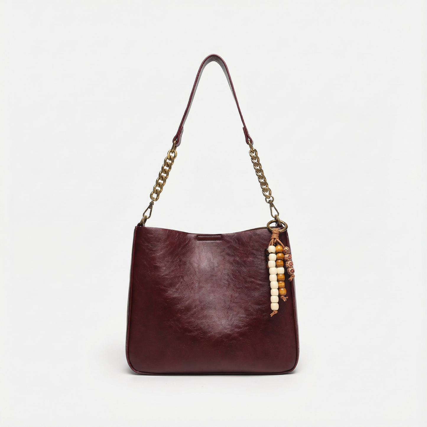 Burgundy Large Shoulder Bag