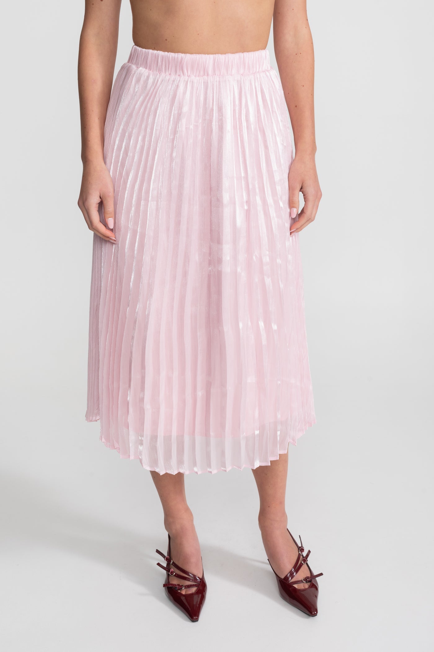 Tweed and Organza Co-ord Set with Crystal Bow Buttons - Pink