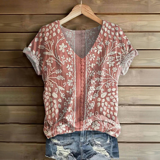 Vintage Floral Print T-Shirt