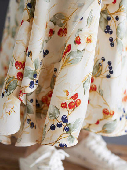 Denim Patchwork Watercolor Maxi Overall Dress