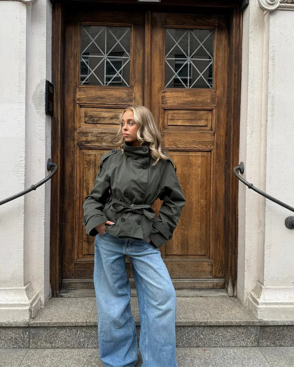 Ellie Cropped Trench Coat