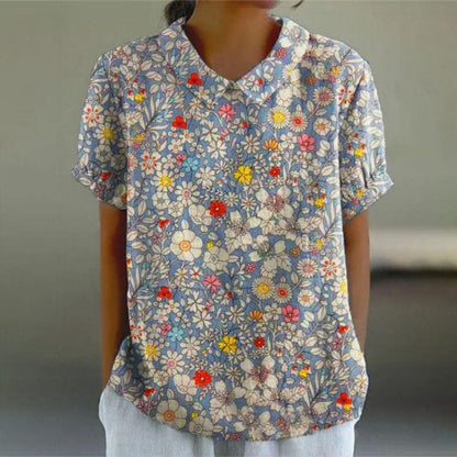 Vintage Floral Print Blouse
