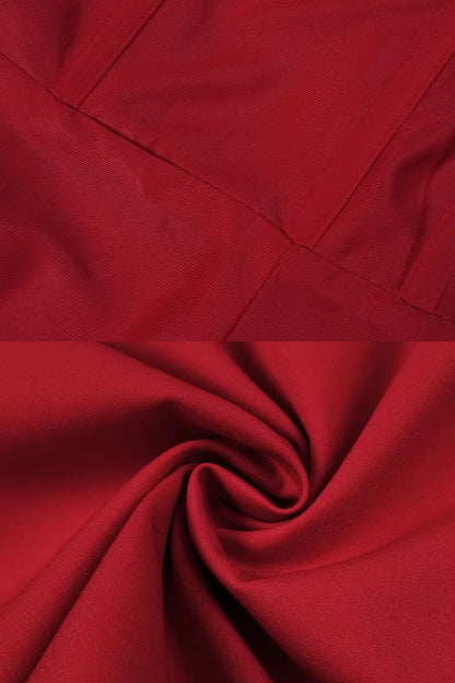 Asymmetrical Off-Shoulder Mini Dress With Oversized Rose Embellishment - Red