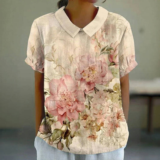 Vintage Floral Print Blouse