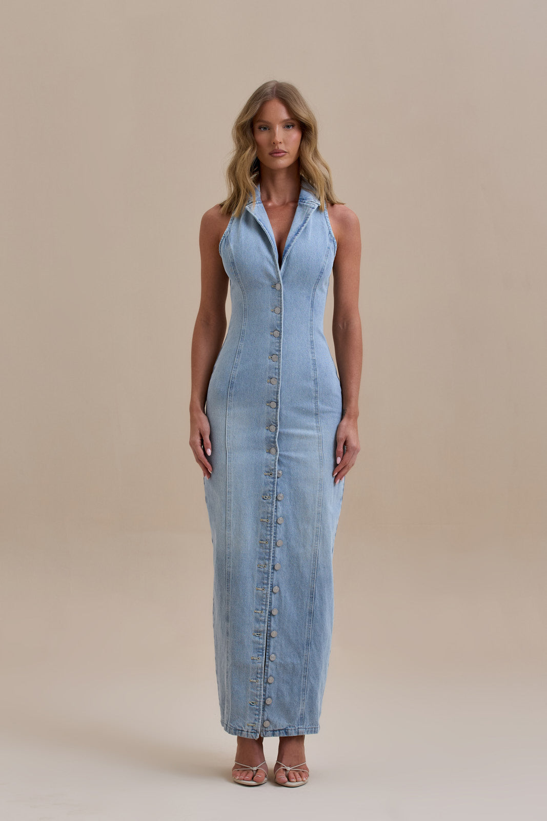 KENNY MAXI DRESS | MID WASH DENIM