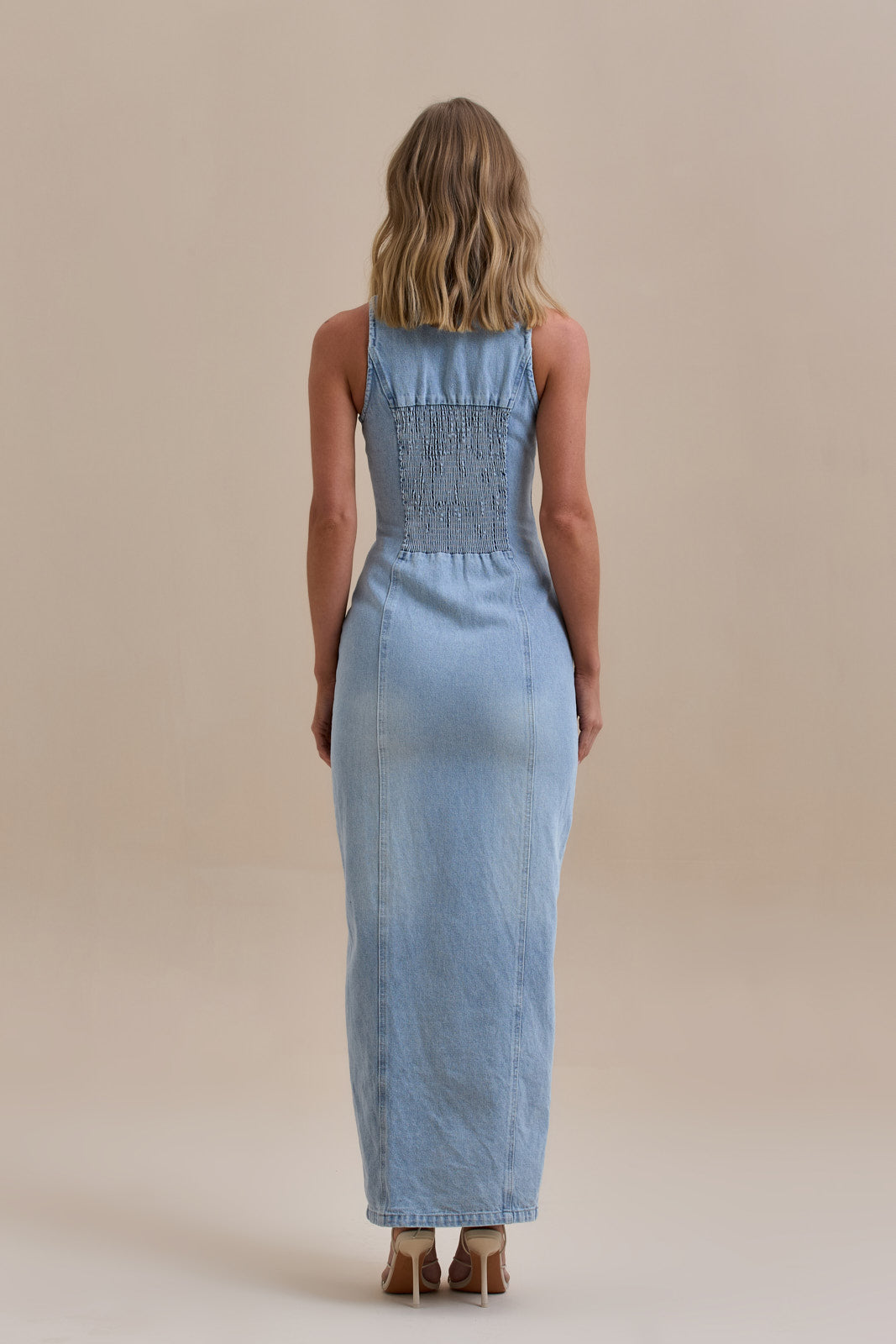 KENNY MAXI DRESS | MID WASH DENIM