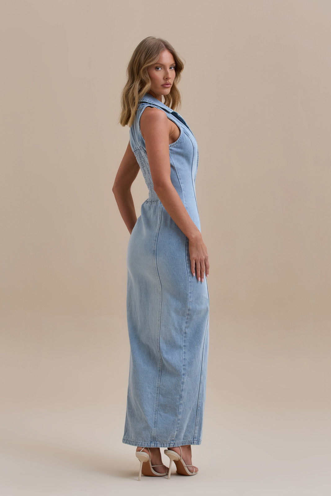 KENNY MAXI DRESS | MID WASH DENIM