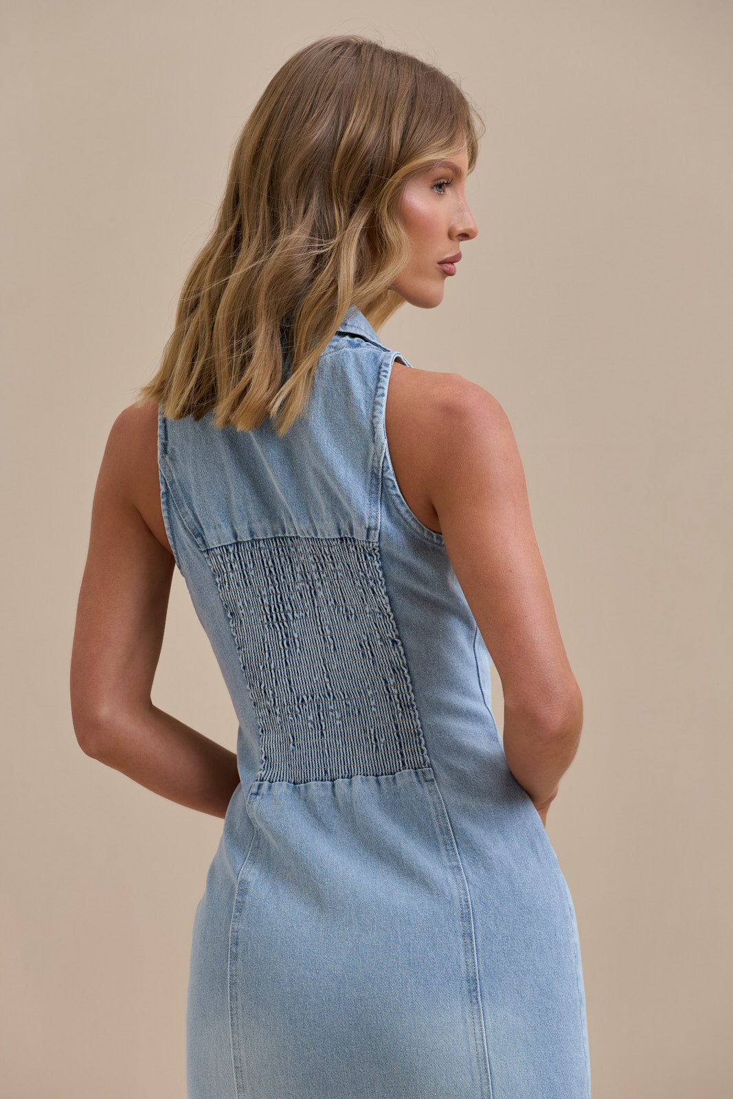 KENNY MAXI DRESS | MID WASH DENIM