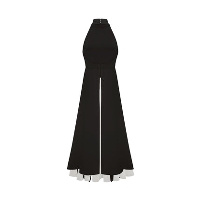 Inés halterneck layered long dress