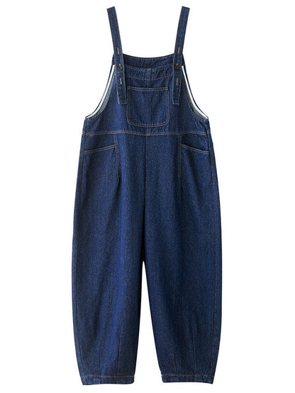 Women's Loose Multi-Pocket Denim Overalls