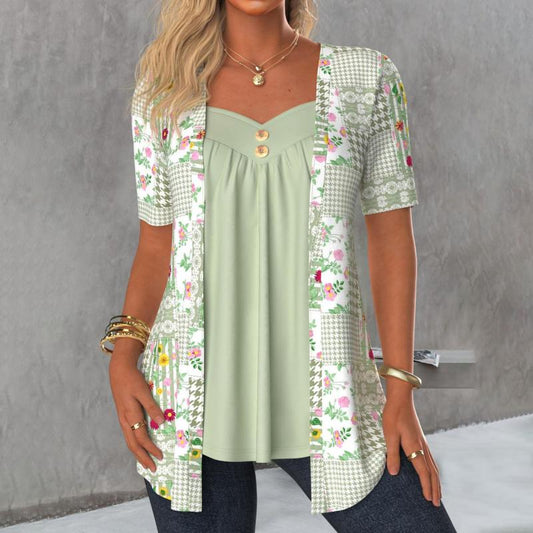 Elegant Floral Print Blouse