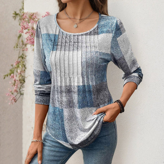 【Long Sleeve】Vintage Plaid T-Shirt