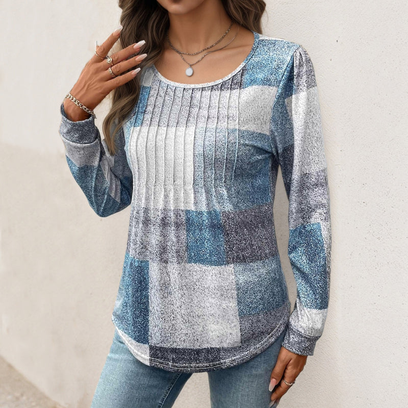 【Long Sleeve】Vintage Plaid T-Shirt