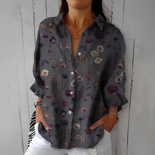 Vintage Floral Print Blouse
