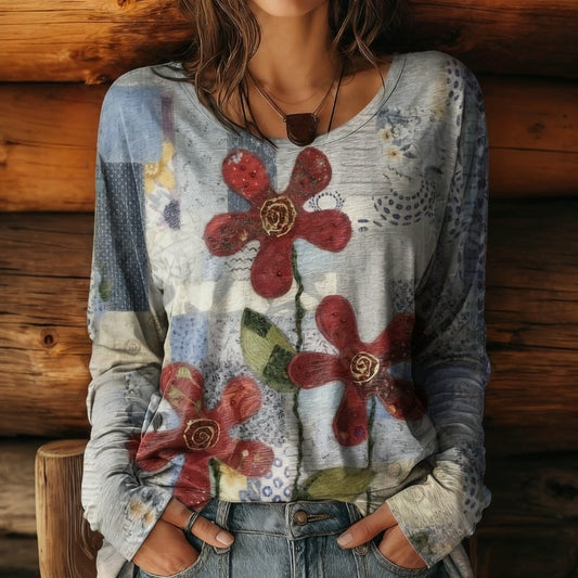 Vintage Floral Print T-Shirt