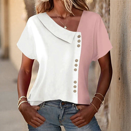 Casual Colour Block Blouse