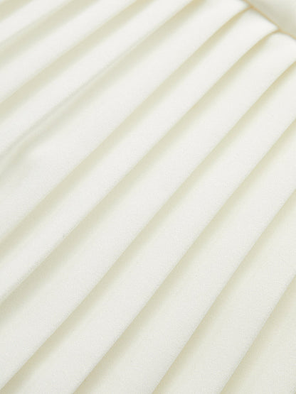 High-Neck Pleated Hem Knit Mini Dress