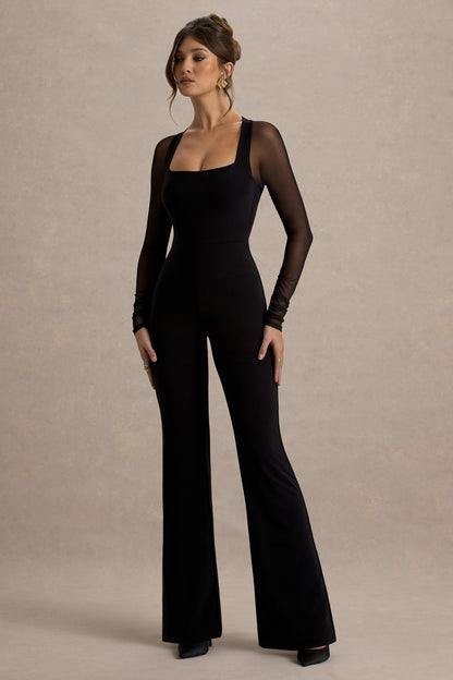 On Track | Black Flared-Leg Jumpsuit