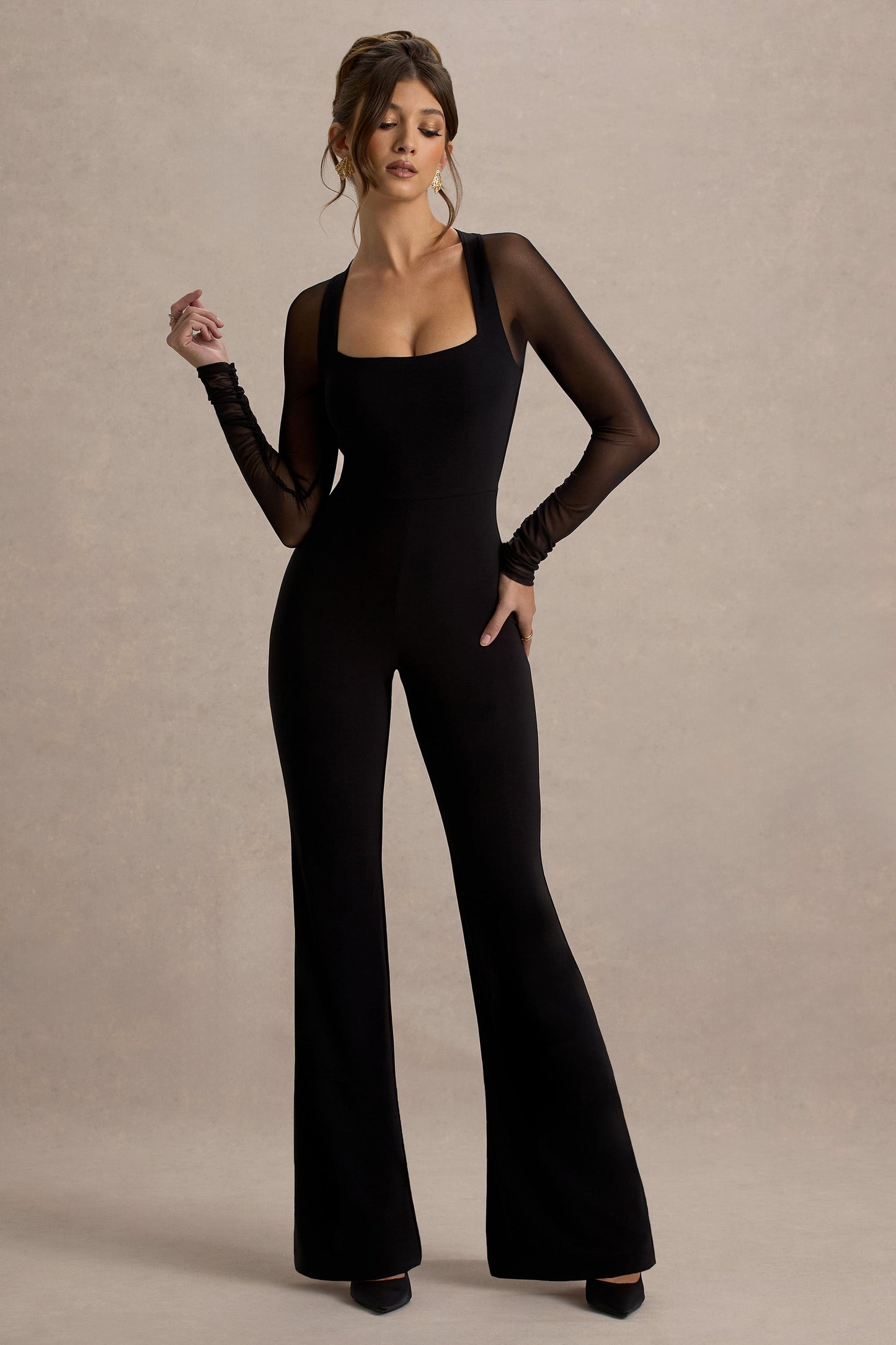On Track | Black Flared-Leg Jumpsuit