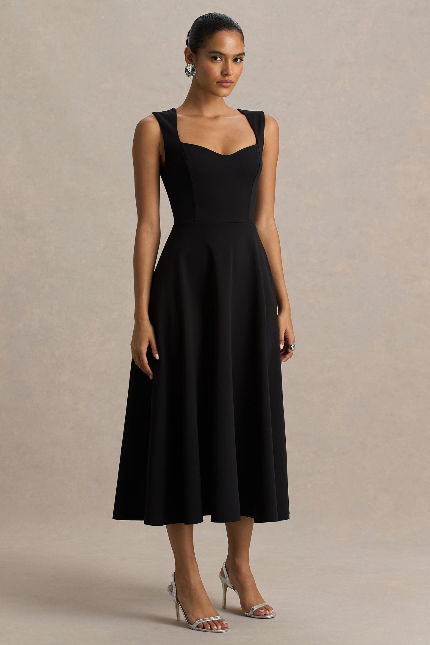 Andromeda | Black Sweetheart-Neck Midi