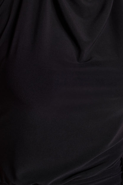 Hayden | Black High-Neck Draped