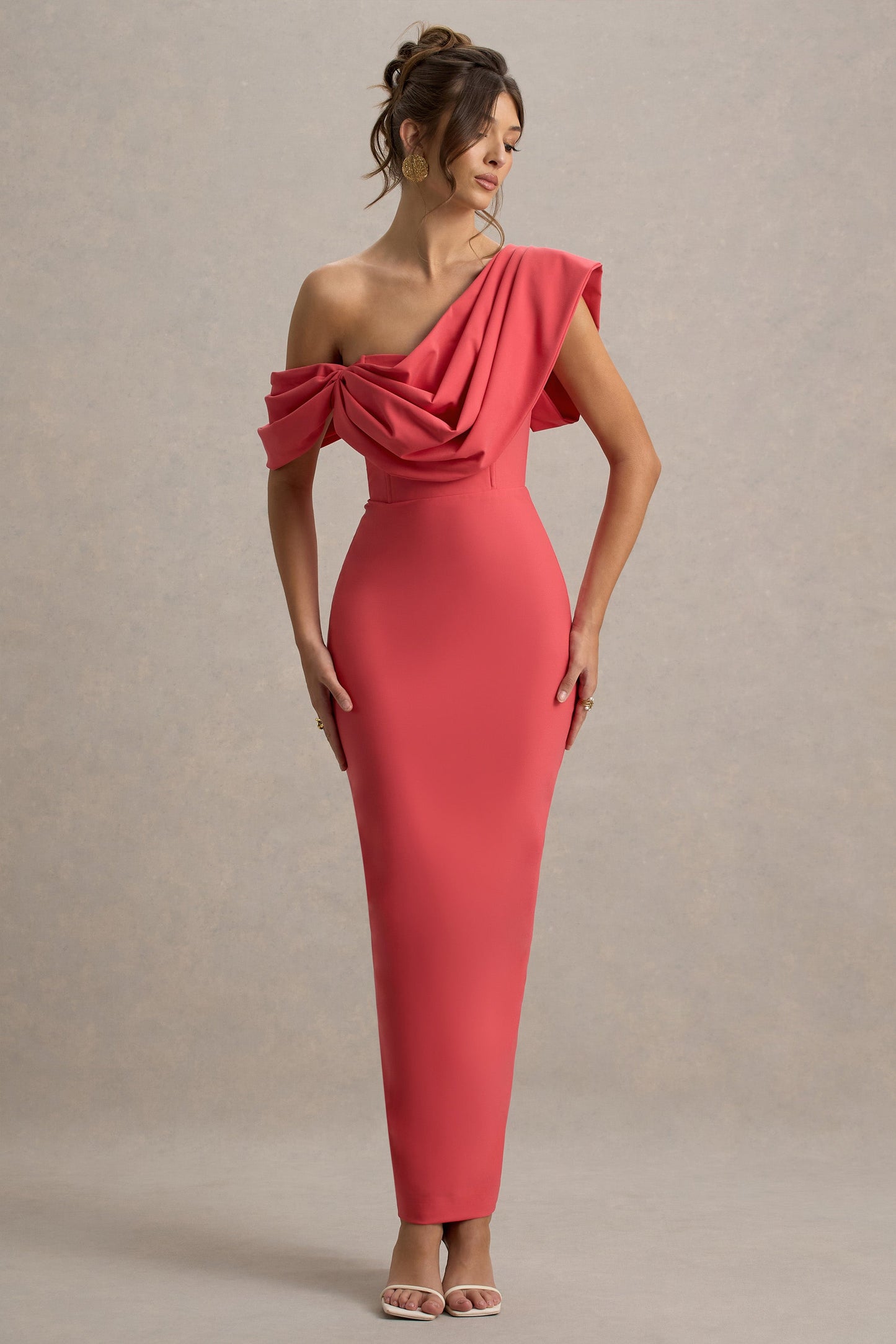 Angelina | Pink Draped Shoulder