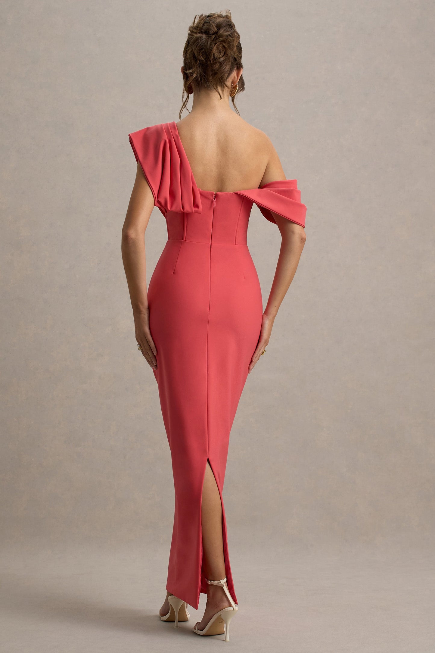 Angelina | Pink Draped Shoulder