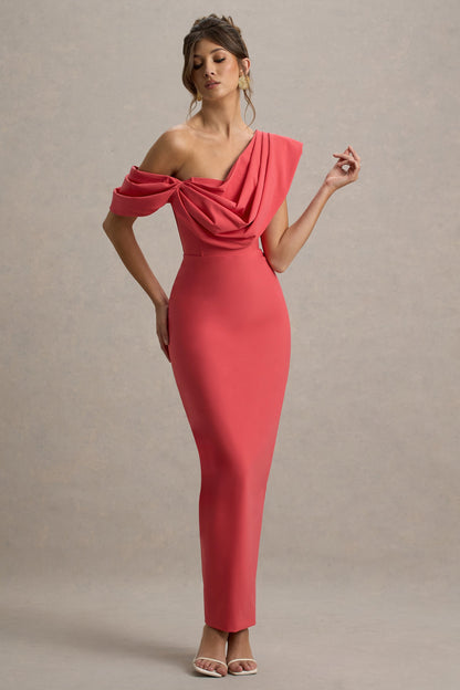 Angelina | Pink Draped Shoulder
