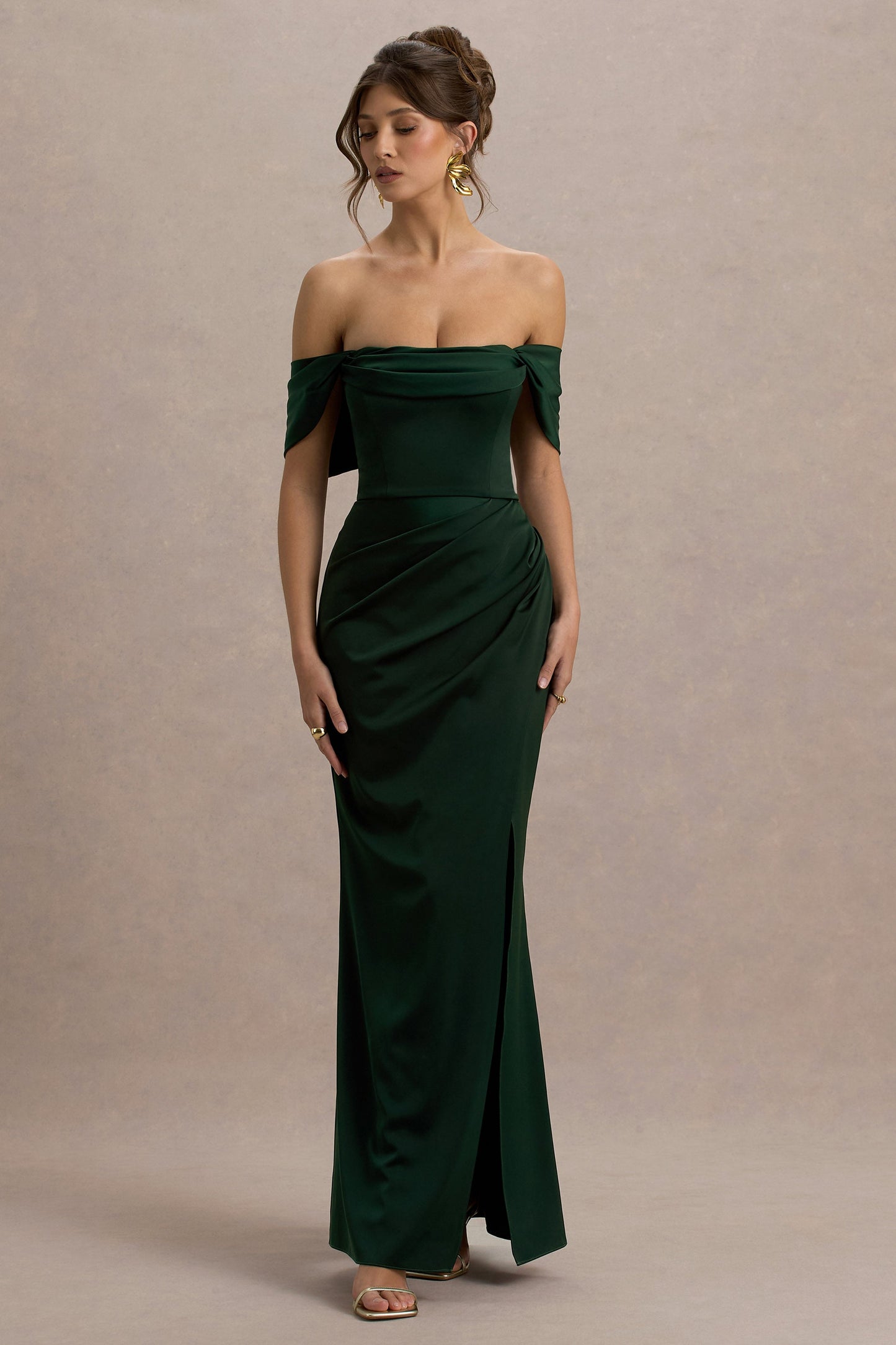Annie | Bottle Green Satin