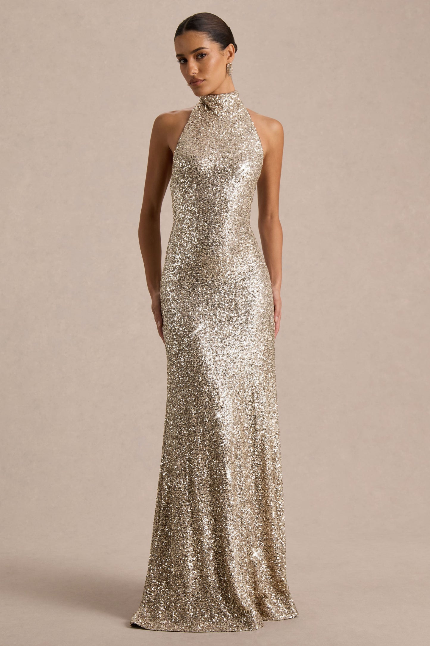 Tulia | Champagne Sequin High-Neck