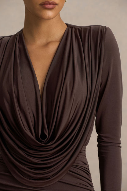 Ciela | Brown Extreme Plunge-Neck