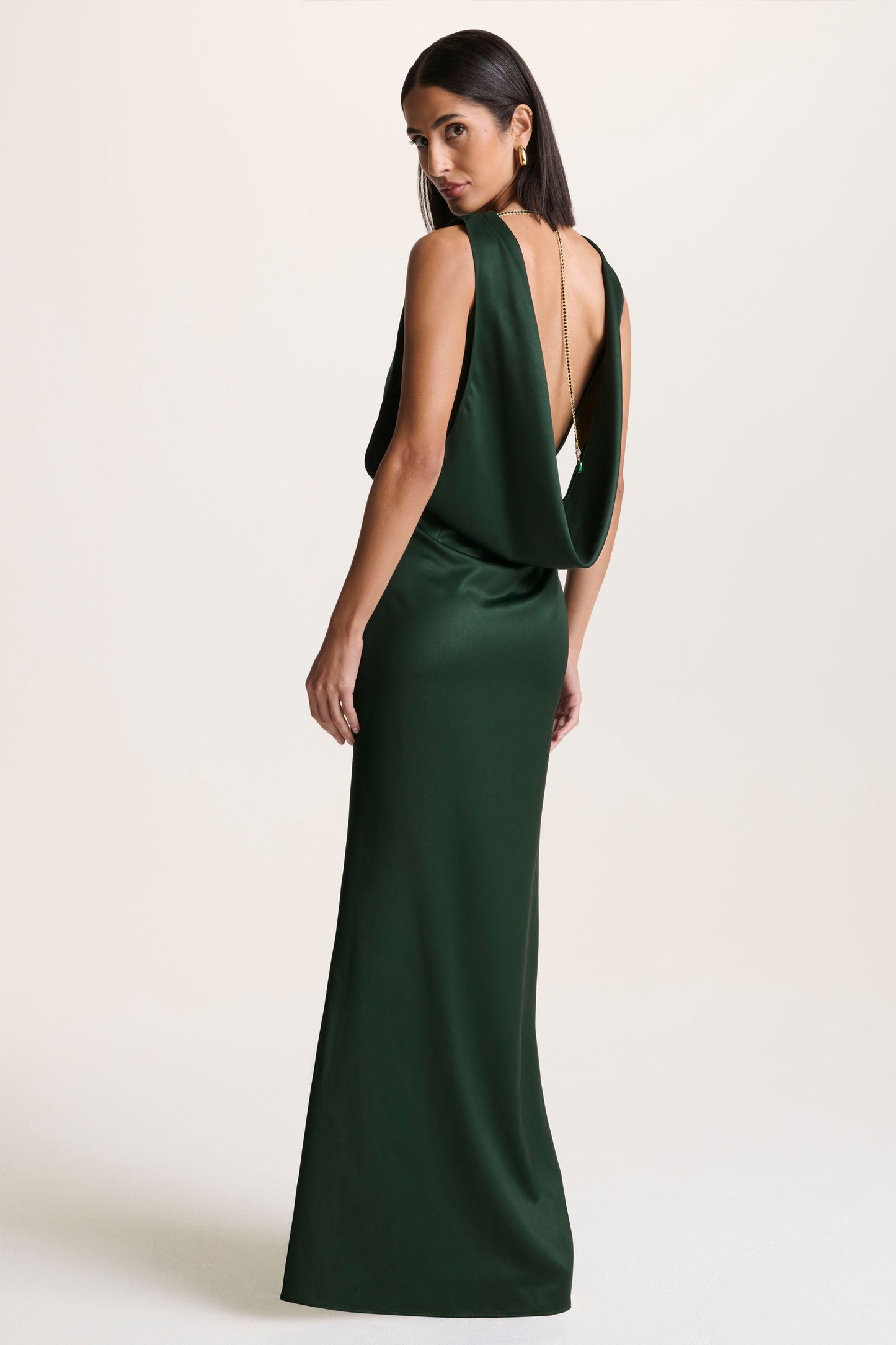 Stacey | Dark Green Slashed-Neck