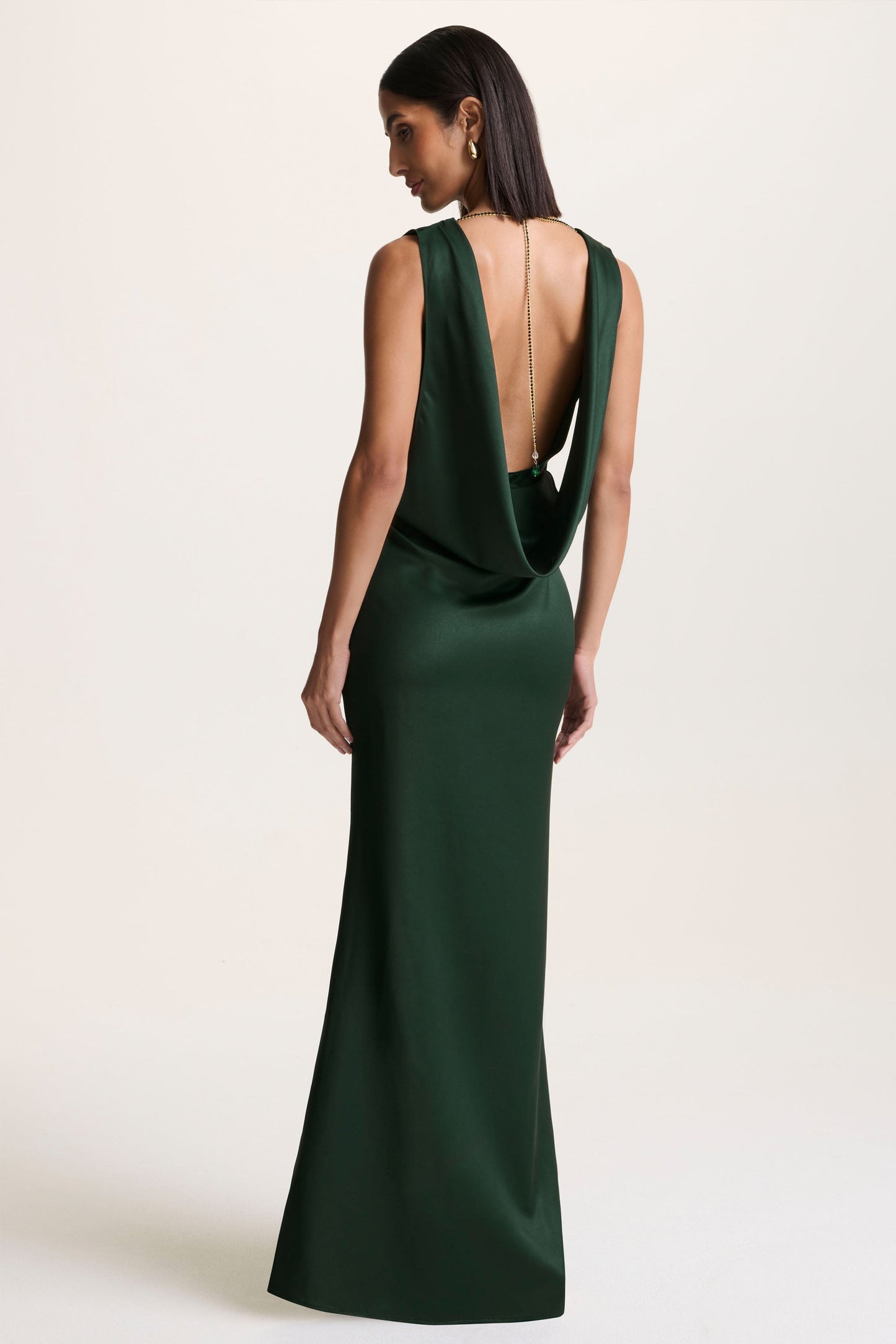 Stacey | Dark Green Slashed-Neck