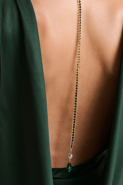 Stacey | Dark Green Slashed-Neck
