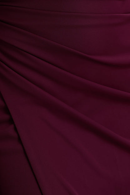 Lola | Burgundy Asymmetric-Neck Maxi