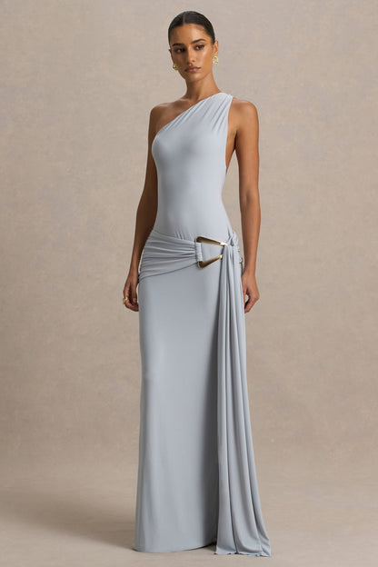 Bonnie | Blue Asymmetric-Neck Maxi