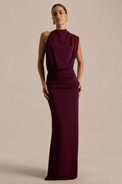 Umaira | Burgundy High-Neck Maxi