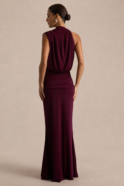 Umaira | Burgundy High-Neck Maxi