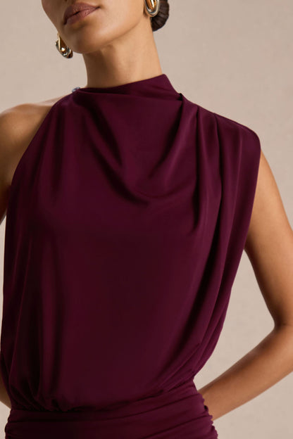 Umaira | Burgundy High-Neck Maxi
