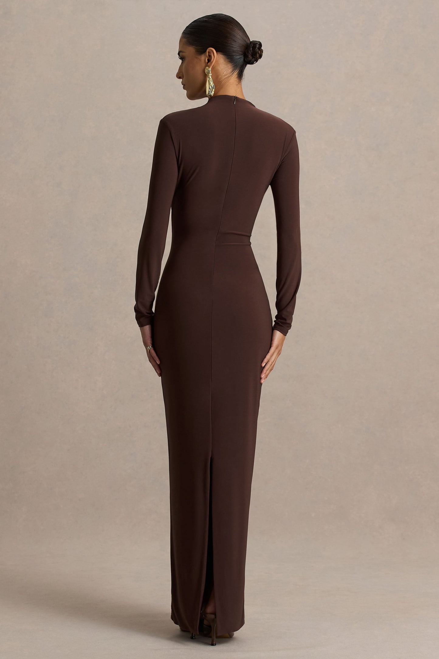 Zadie | Brown High-Neck Maxi
