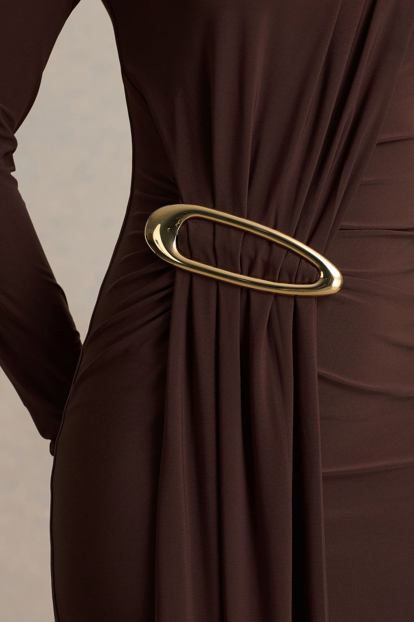 Zadie | Brown High-Neck Maxi