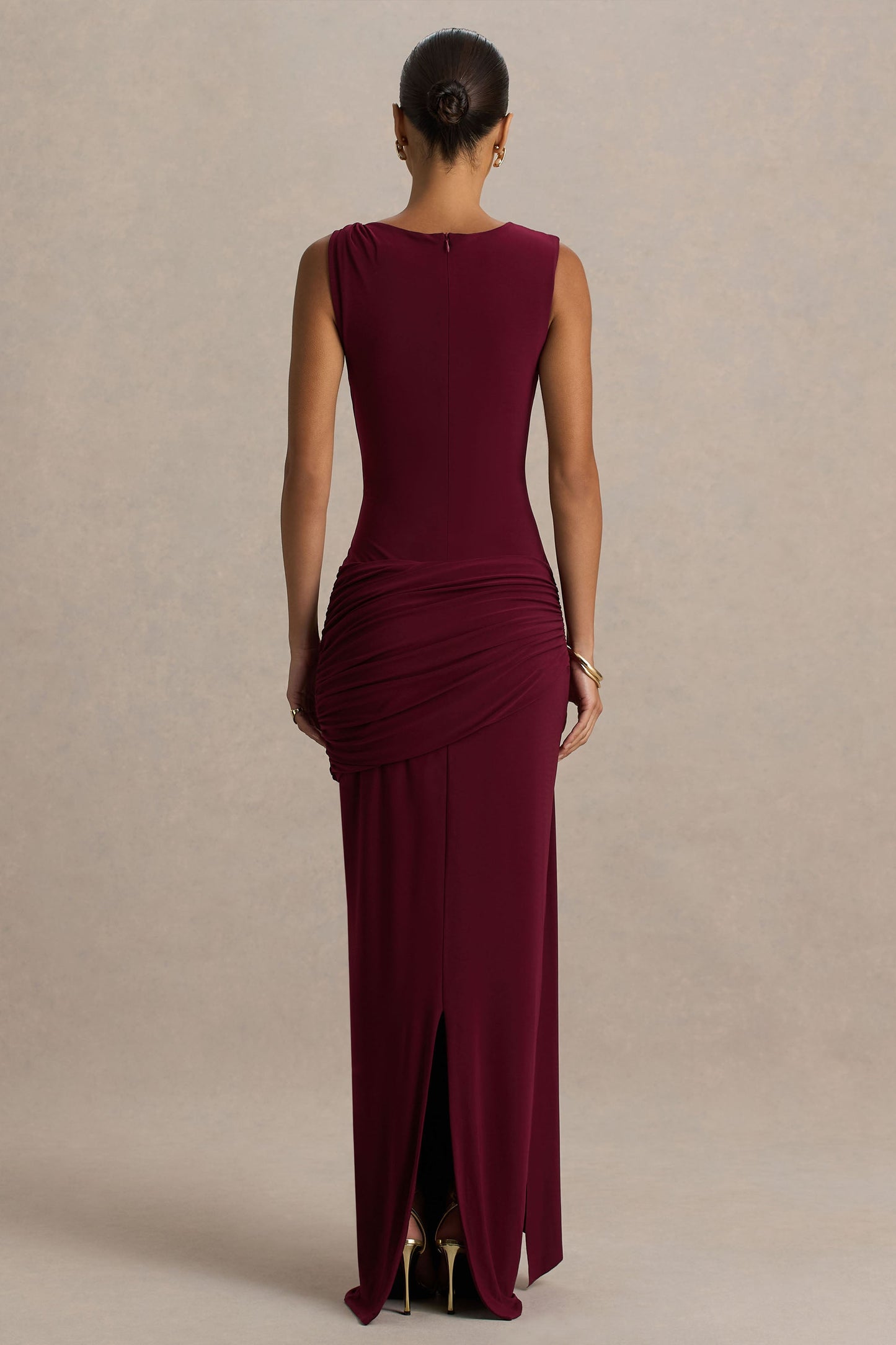 Decadence | Burgundy High-Neck Wrapped