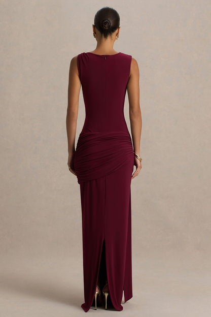 Decadence | Burgundy High-Neck Wrapped
